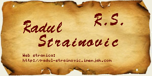 Radul Strainović vizit kartica